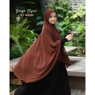 Jilbab bergo dewasa Elysa | Bergo ped | Khumaira syar'i | bergo Jersey ity crepe XL Brown