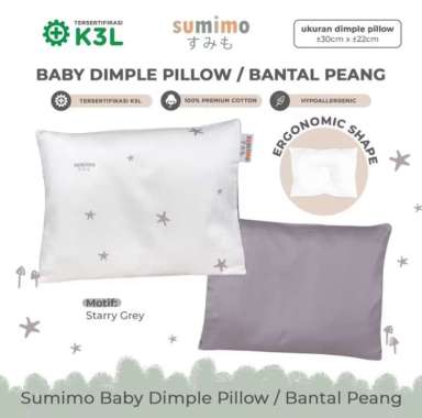 Sumimo Baby Dimple Pillow / Bantal Tidur Bayi / Bantal Peang Starry Grey