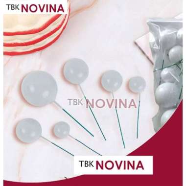[SET 4pcs] TOPPER BOLA DEKORASI KUE BOLA PUTIH