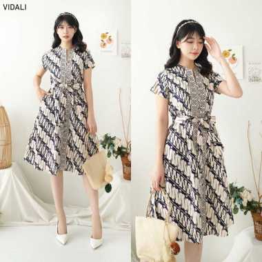 Evercloth Vidali Dress Batik Wanita Dress Wanita Batik Couple Dress Pita XL