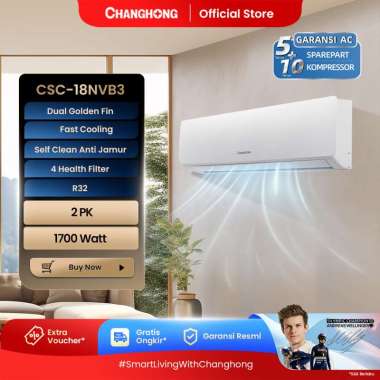 CHANGHONG AC 2 PK STANDARD CSC 18NVB3 [INDOOR + OUTDOOR UNIT ONLY] [FAST COOLING] [ECO MODE]