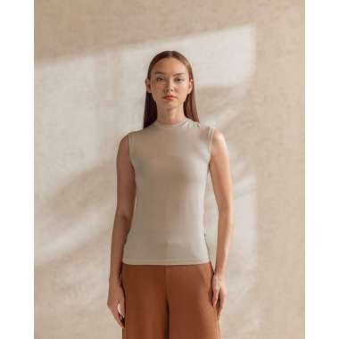 Heaven Lights - HL Purity Manset Sleeveless Round Neck - Inner Dalaman Wanita S Beige