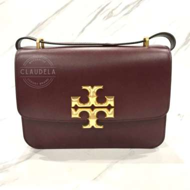TORY BURCH Eleanor Small Convertible Shoulder Bag in Maroon