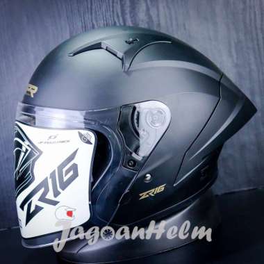 JPR HELM ZR16 SOLID | BLACK DOFF | HALFACE CLEAR XL