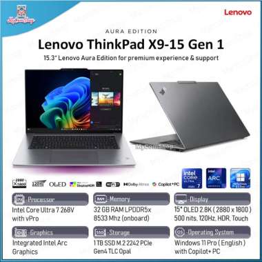 LENOVO THINKPAD X9-15 GEN 1 ULTRA 7 268V 32GB RAM 1TB SSD INTEL ARC GRAPHICS 15" OLED 2,8K TOUCH SCR