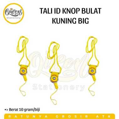 5 PCS TALI ID KNOP BULAT BIG TALI ID CARD / TALI GANTUNGAN NAME TAG KUNING
