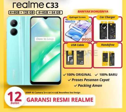 Realme C33 4/128 GB | C33 4/64 GB Garansi Resmi Realme Non Bonus 4/128 Black