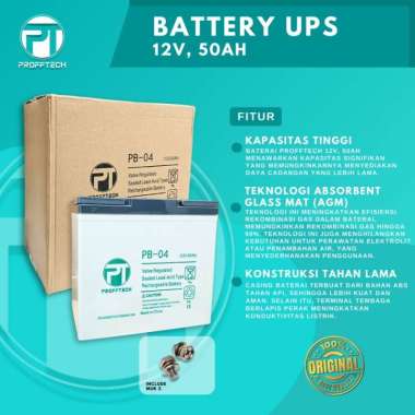 Profftech Battery/Aki Kering Ups 12 V & 50Ah