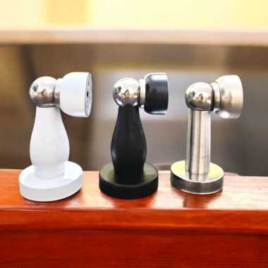 Doorstop pengganjal pintu stainless / door stop magnet stopper penahan pintu A. putih