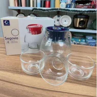 KIMGLASS TEKO + GELAS SET 4PCS TPLS806/4-2GB SEGOVIA Merah