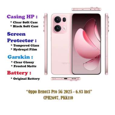 Oppo Reno13 Pro 5G 2025 - 6.83 inci- Case - Screen Protector -Dll Hydrogel