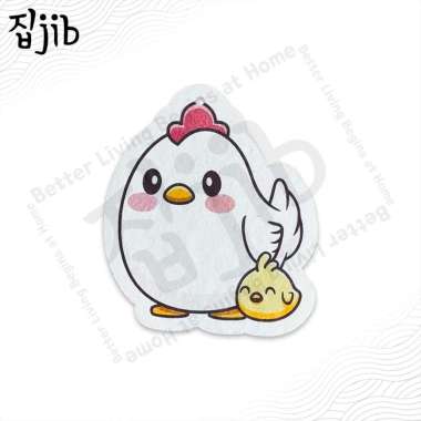 JIB Cellulose Sponge / Spons Magic Cuci Piring / Spons Karakter Wood Pulp CHICKEN