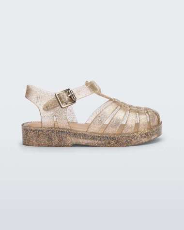Mini Melissa SS25 Possession Shiny Bb Beige Silver Glitter Sandal Anak Perempuan (33522BF1520) 24