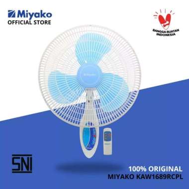 Kipas Angin Miyako KAW1689RCPL Jaring Plastik - Kipas dinding - Wall Fan 16in Remote