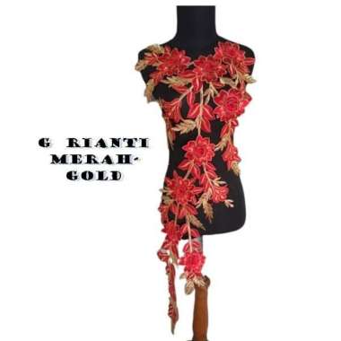 G. RIANTI RENDA BORDIR GAMIS RIANTI MERAH GOLD