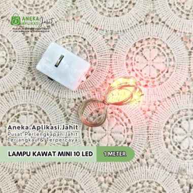 LAMPU KAWAT MINI 10 LED PANJANG 1 METER Merah