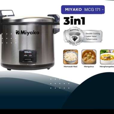 MIYAKO RICE COOKER STAINLESS MCG 171 MCG171 KAPASITAS 6 LITER GARANSI