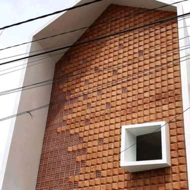 Jual Roster Beton minimalis motif kombinasi warna merah bata