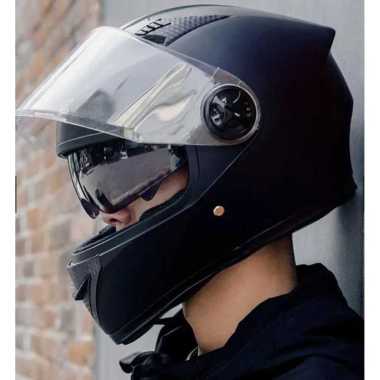 AXK Helm Full Face Motor Double Lens Anti Fog Motocycle Helmet - A557 Hitam