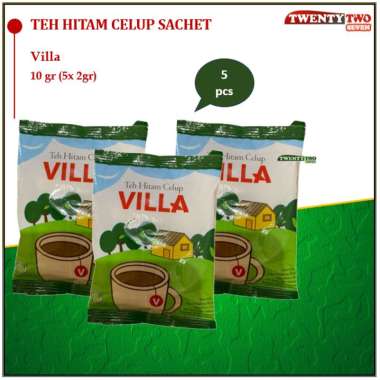[5 PCS]Teh Villa Celup Hitam Sachet (1 isi 5 tea bag) - Black Tea, Teh Hitam 10gr