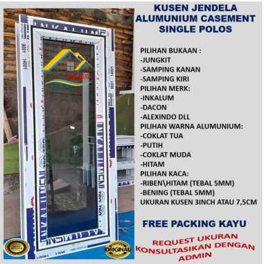 JENDELA ALUMINIUM UK 40X120CM SINGLE POLOS HITAM\JUNGKIT\KACA GELAP