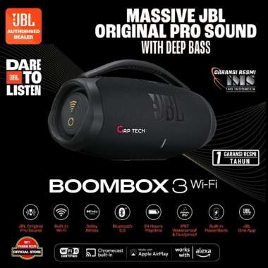 JBL Boombox 3 Wi-Fi / WiFi and Bluetooth Portable Speaker with Massive JBL Original Pro Sound and De