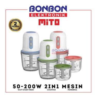 MITOCHIBA Chopper TWINCHOP CH60 / CH-60 Alat Penggiling dan Penghalus Bumbu - Green Pistachio/Peach 