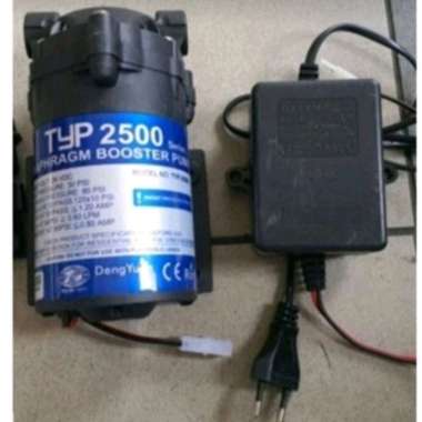 Pompa RO 24Volt 1,2A + Adaptor nya / Booster Pump RO 24Volt 1,2A Dengyuan lengkap Adaptor+ Fitting N