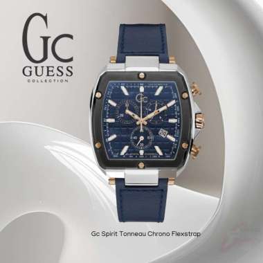 Guess Collection Spirit Tonneau Chrono Flexstrap Metal GCY8300167 Swiss Made 44mm Original Jam Tanga