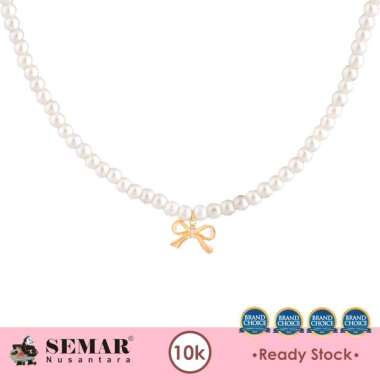 Kalung Emas Tali Candy Pearl Nara Coquette Ribbon Gold 10K Semar Nusantara