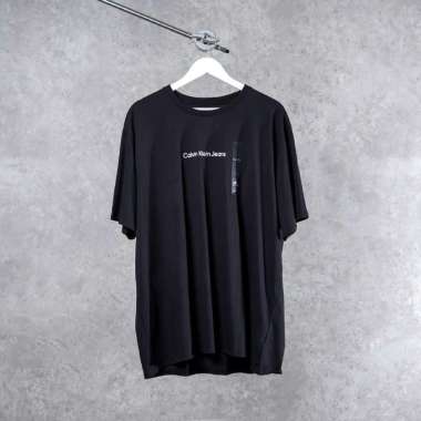 Kaos CALVIN KLEIN JEANS SMALL TEXT LOGO WHITE BLACK 100% ORIGINAL M