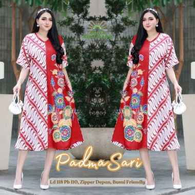 [ALESHA] Daster Batik Payung PADMASARI Busui Freindly Bahan Rayon Super PADMASR-MERAH