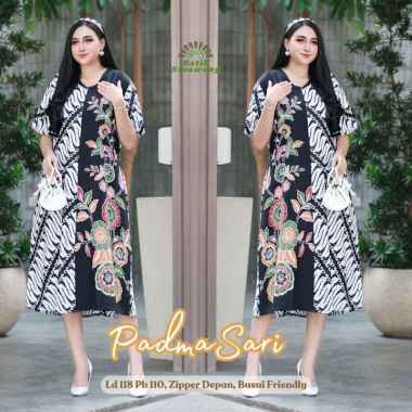 [ALESHA] Daster Batik Payung PADMASARI Busui Freindly Bahan Rayon Super PADMASR-HITAM