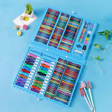 Drawing Set 168Pcs Oil Pastel Crayon 168 IN 1 Set Krayon Mewarnai dan Melukis Lengkap dengan Cat Air
