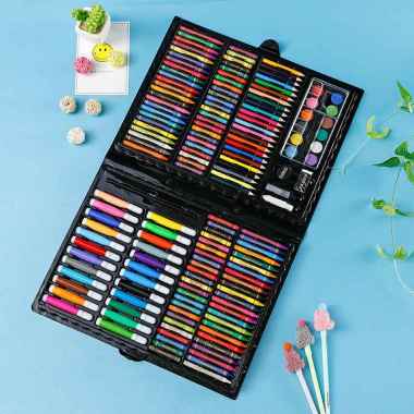 Drawing Set 168Pcs Oil Pastel Crayon 168 IN 1 Set Krayon Mewarnai dan Melukis Lengkap dengan Cat Air