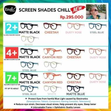 [CLEARANCE SALE] Real Shades Screen Shades Chill - Kacamata Anti Radiasi Layar HP TV PC Untuk Anak d