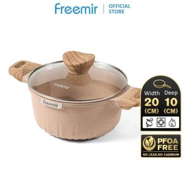 Freemir Panci Anti Lengket Panci Diecast Classic Italy Design Panci Granite Pot 20 cm