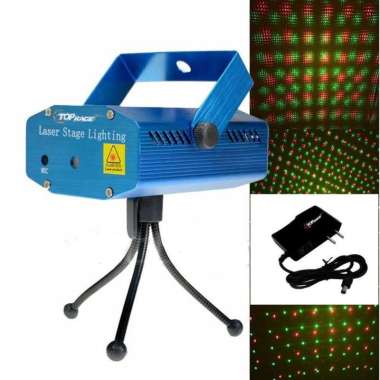 Mini Laser Stage Lighting Proyektor Lampu Disco Ruangan Sorot Sensor Musik