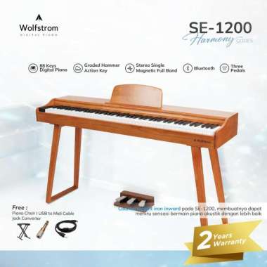 Wolfstrom SE-1200 Harmony Series Hammer Action Keys Digital Piano UPGRADE