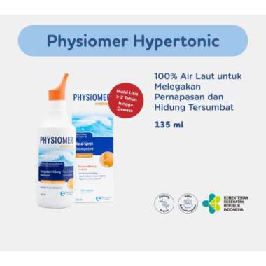Physiomer Hypertonic Decongestant Nasal Hygiene 135 ml - Semprotan Hidung 100% Air Laut untuk Melega
