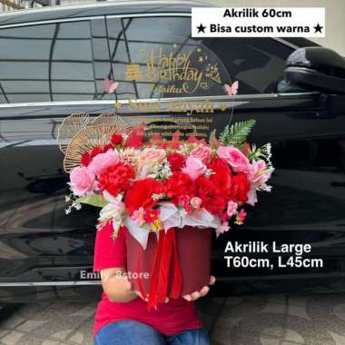 (Ready) Papan Bunga Akrilik Bloom Box Acrylic Congratulation Grand Opening bunga wisuda buket wisuda