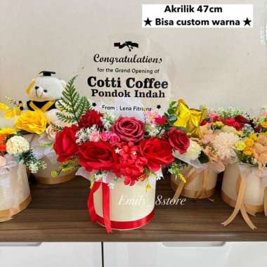 (Ready) Papan Bunga Akrilik Bloom Box Acrylic Congratulation Grand Opening bunga wisuda buket wisuda