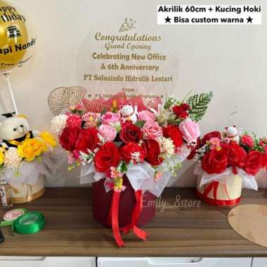 (Ready) Papan Bunga Akrilik Bloom Box Acrylic Congratulation Grand Opening bunga wisuda buket wisuda