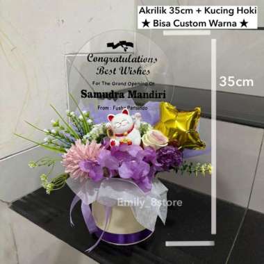 (Ready) Papan Bunga Akrilik Bloom Box Acrylic Congratulation Grand Opening bunga wisuda buket wisuda