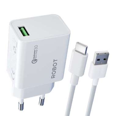 Robot RT-P1 Adapter Charger Suit Fast Charging 18W With Kabel - RAME COMPUTER