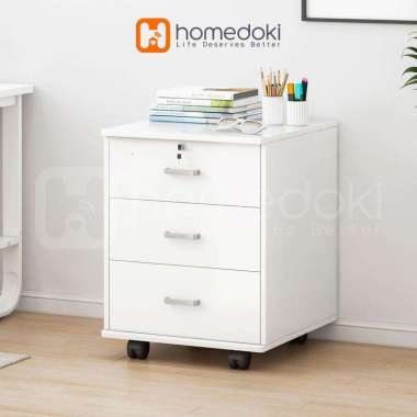 Homedoki Lemari Laci Penyimpanan / Nakas Ruang Kerja / Nakas Meja Kamar Tidur / Meja Nakas Minimalis