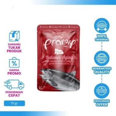 Pramy Adult 7+ Wet Cat Food 70gr – Makanan Kucing Senior Tuna Salmon 7+