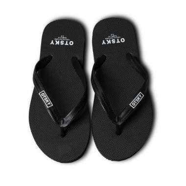 Otsky Sendal / Sandal Jepit Pria Wanita Font Black Casual 43 SENDAL JEPIT BLK