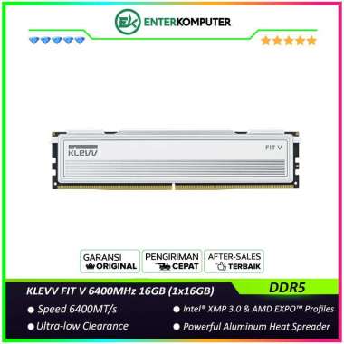 KLEVV FIT V Ceramic White DDR5 PC51200 6400MHz 16GB (1x16GB) / RAM 16GB