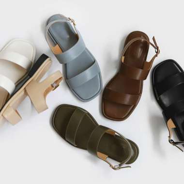 SAPPUN Manei Double Strap Sandals (1.5cm) - Sandal Strap Wanita 35 BEIGE